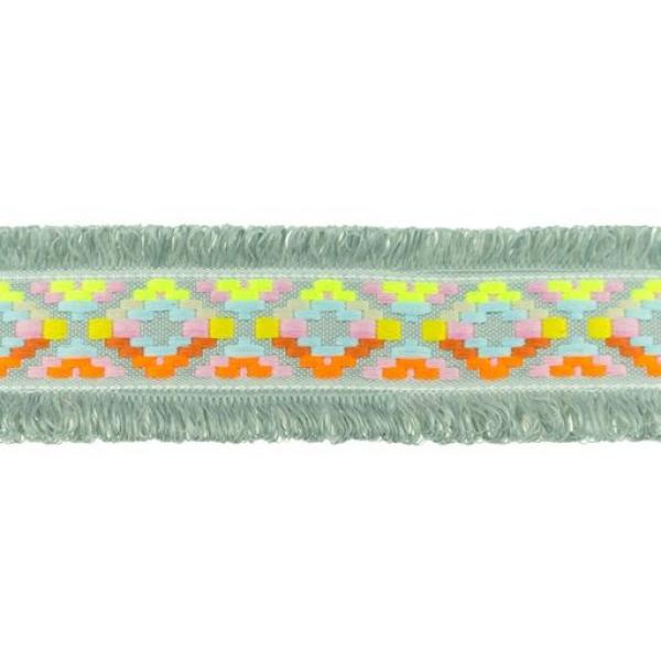 Gurtband 4 cm breit Ibiza-Style mit Fransen Grau